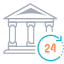 Ícone Ilustração de banco 24 horas