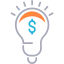 Ícone ilustração computador com símbolo financeiro