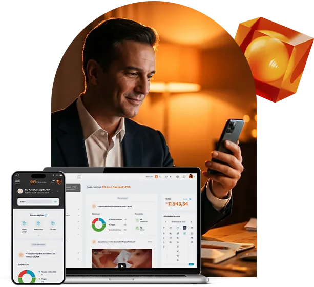 Usuário gerenciando suas cobranças pelo smartphone