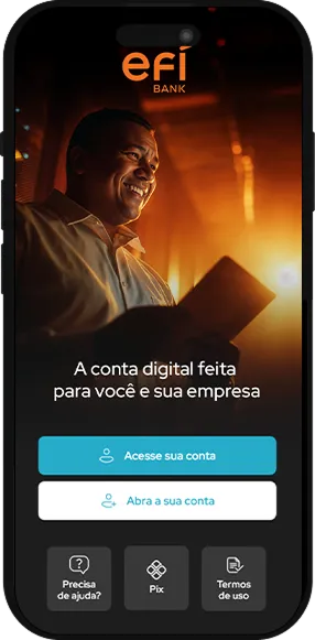 Baixe o app Efí Bank no smartphone
